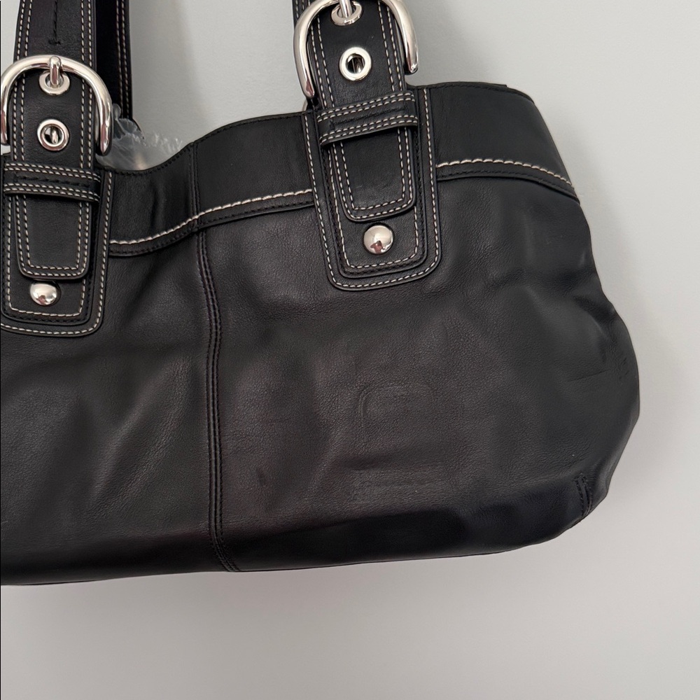 Coach Black Leather Shoulder Bag - Picture 7 of 11